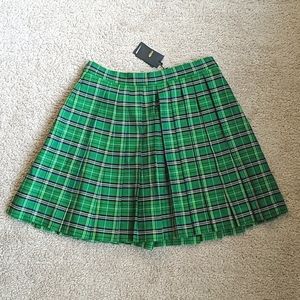 NWT Maje Green Plaid Skort